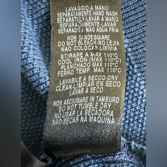 🔥ZegnaSport Men’s Half-Zip Cotton Sweater Navy Blue L | Italian Luxury Designer🔥 - Picture 12 of 13